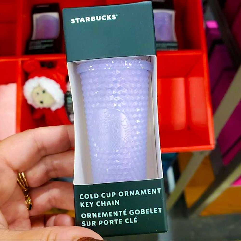 🤍💎Starbucks Icy White VENTI & GRANDE Studded tumbler cup/Ornament keychain set - Picture 6 of 6